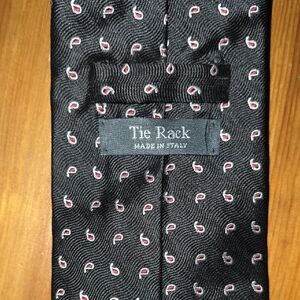 Tie Rack Black and Red Paisley Tie